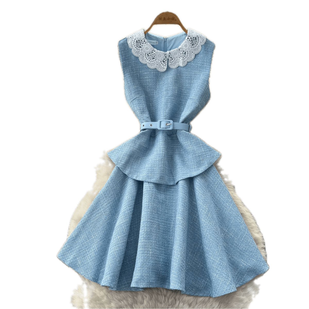 Robe des Années 40 50 Bleu - Louise Vintage