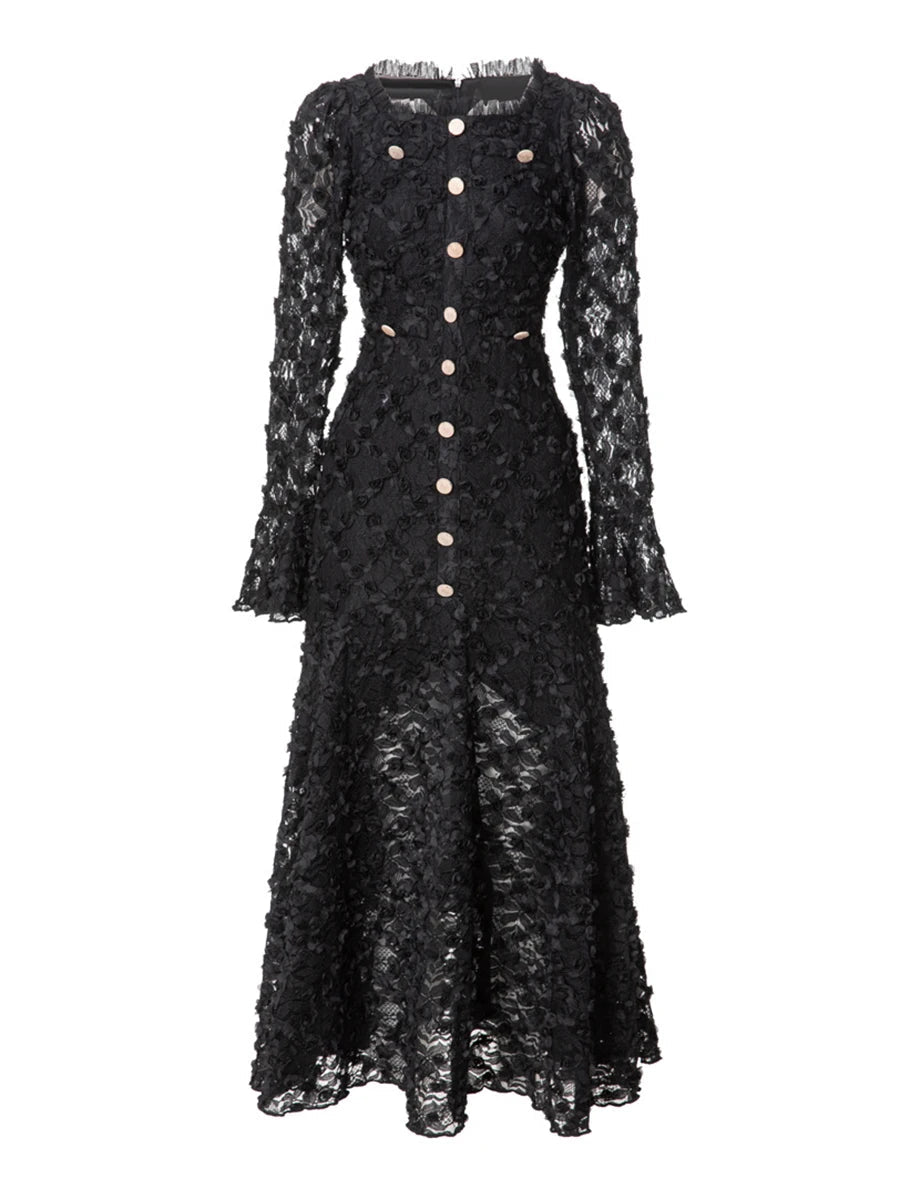 Robe des Années 40 50 Noire - Louise Vintage