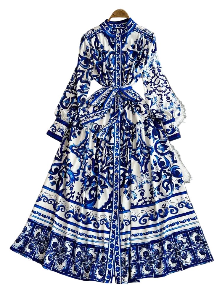 Robe des Années 40 Bleu - Louise Vintage