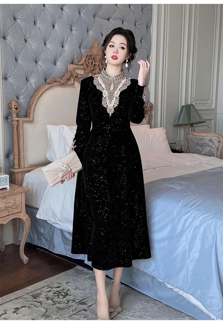 Robe des Années 40 Noire - Louise Vintage