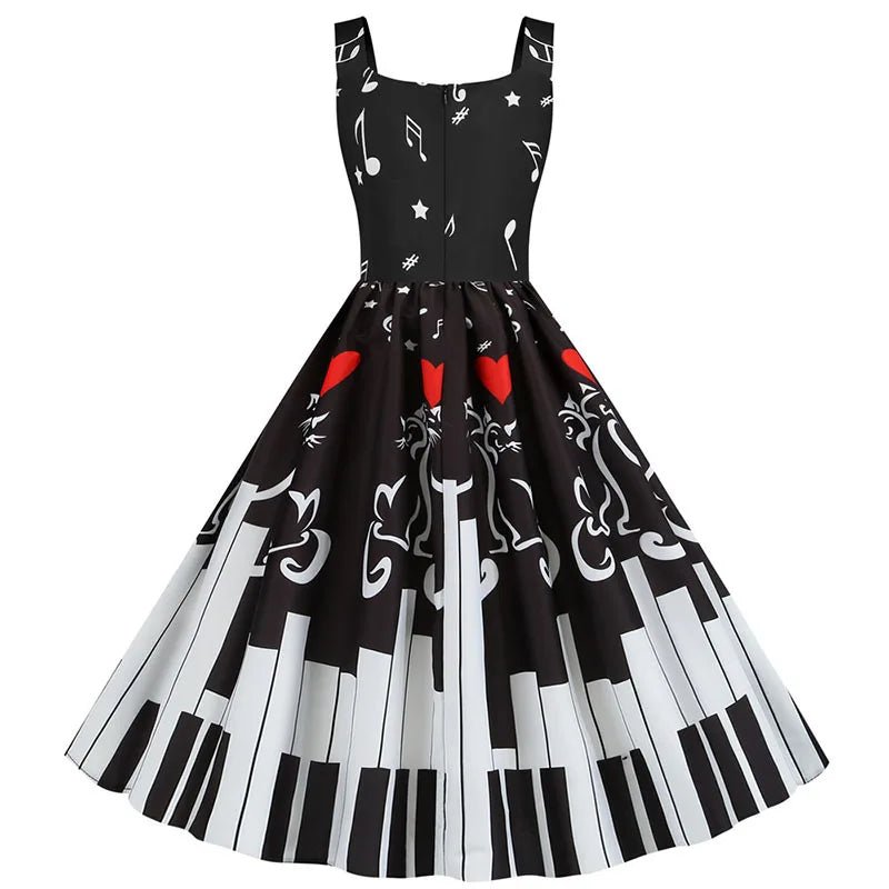 Robe des Années 50 Grande Taille Piano - Louise Vintage