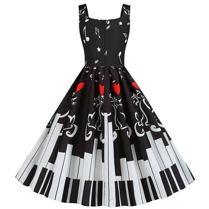 Robe des Années 50 Grande Taille Piano - Louise Vintage