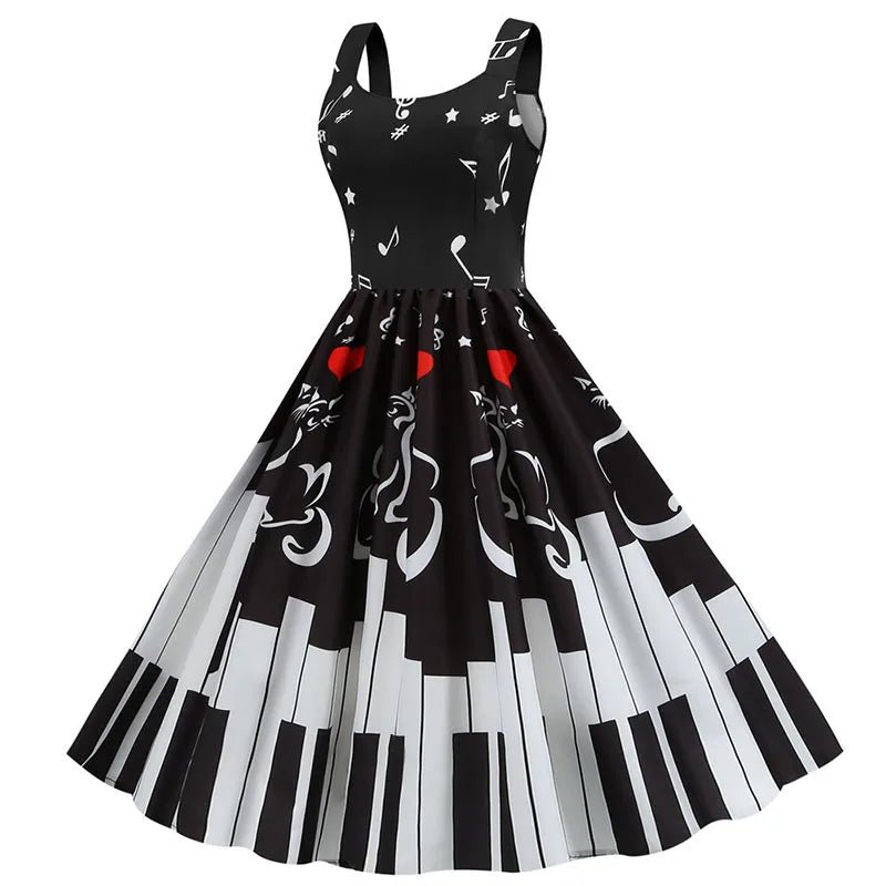 Robe des Années 50 Grande Taille Piano - Louise Vintage