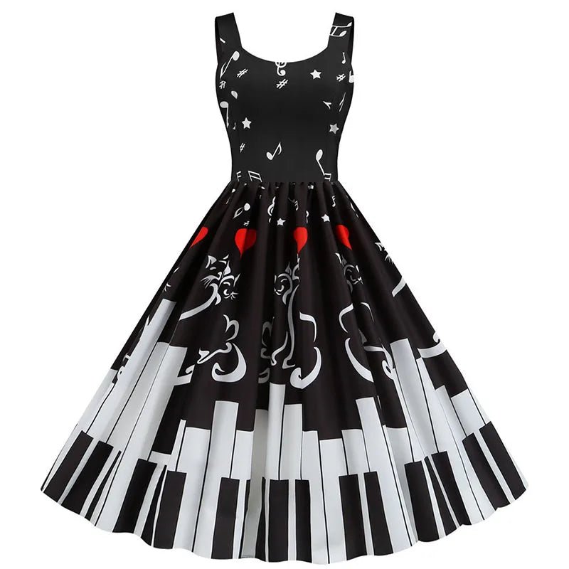 Robe des Années 50 Grande Taille Piano - Louise Vintage