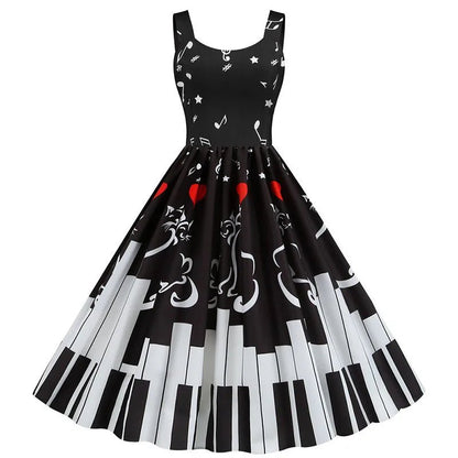 Robe des Années 50 Grande Taille Piano - Louise Vintage