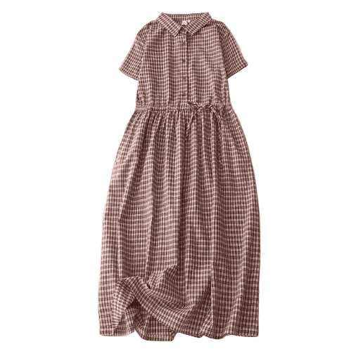 Robe des Années 70 à Carreaux - Louise Vintage