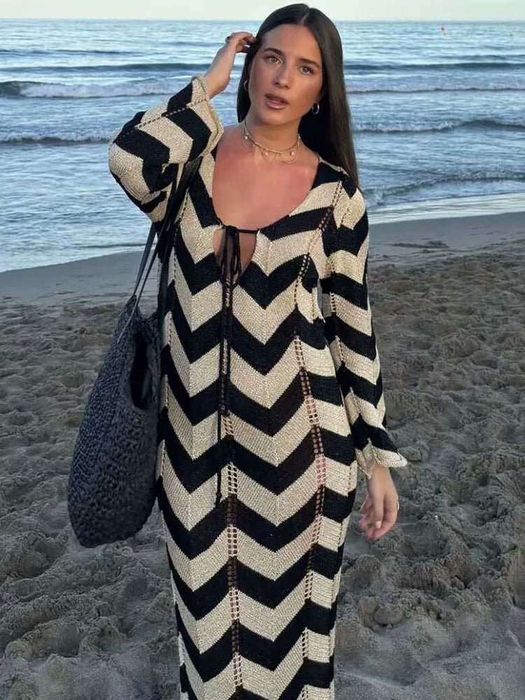 Robe Des Années 70 Rayée - Louise Vintage