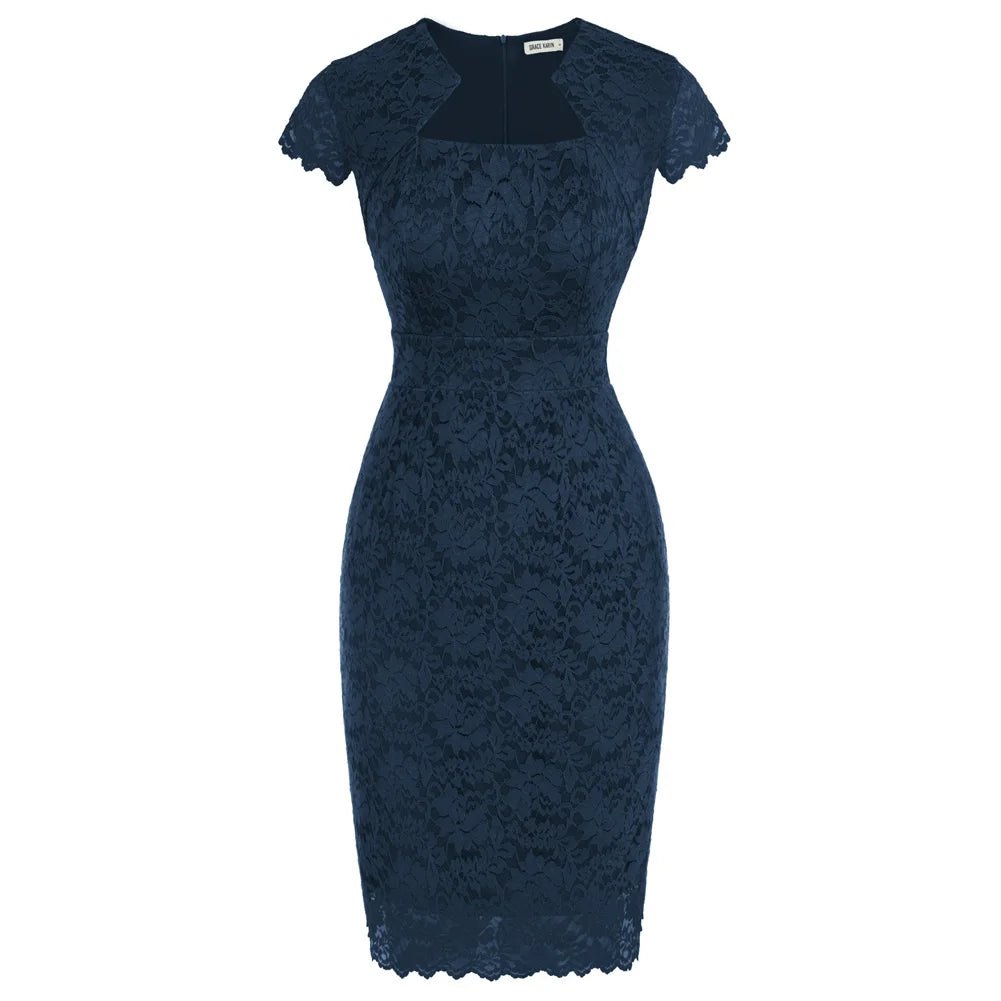 Robe Droite Année 60 Marine - Louise Vintage