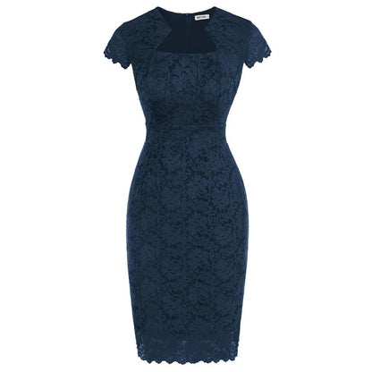 Robe Droite Année 60 Marine - Louise Vintage