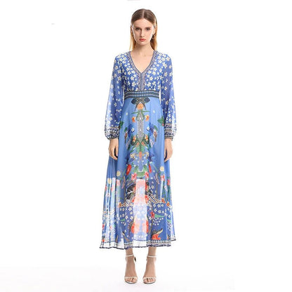 Robe Droite Style Année 40 Bleu - Louise Vintage