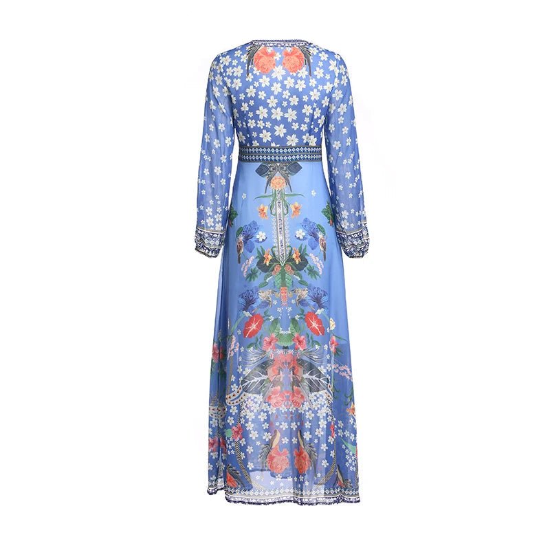 Robe Droite Style Année 40 Bleu - Louise Vintage