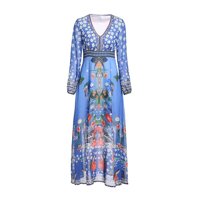 Robe Droite Style Année 40 Bleu - Louise Vintage