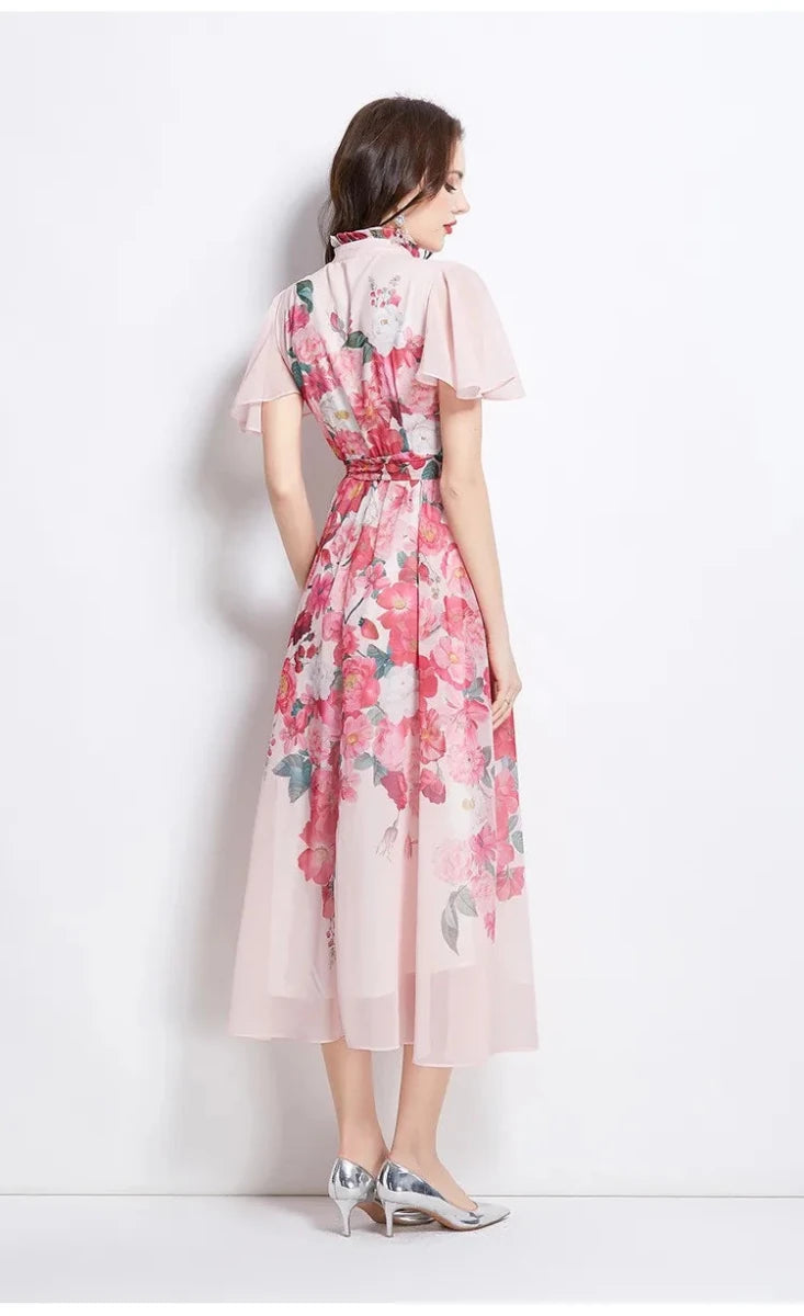 Robe Droite Style Année 40 Rose - Louise Vintage