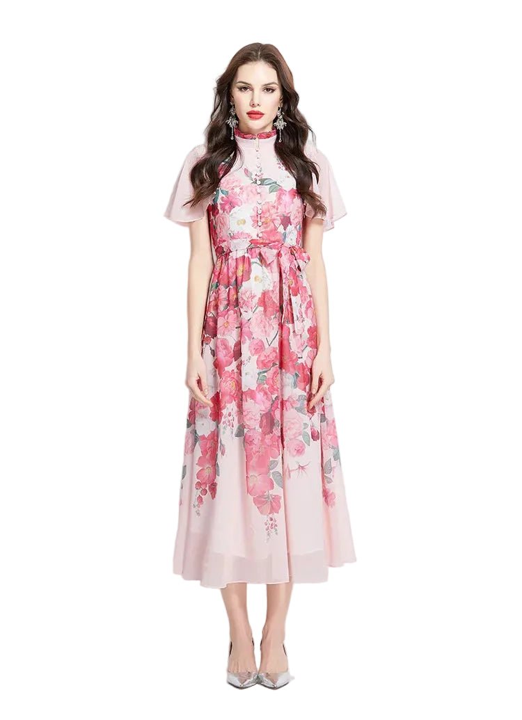 Robe Droite Style Année 40 Rose - Louise Vintage