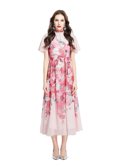 Robe Droite Style Année 40 Rose - Louise Vintage