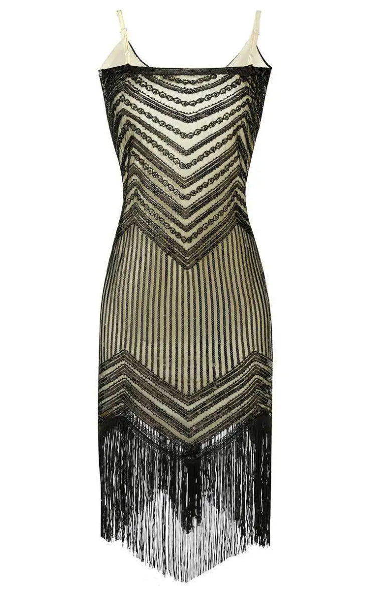 Robe Femme Années 20 Beige - Louise Vintage