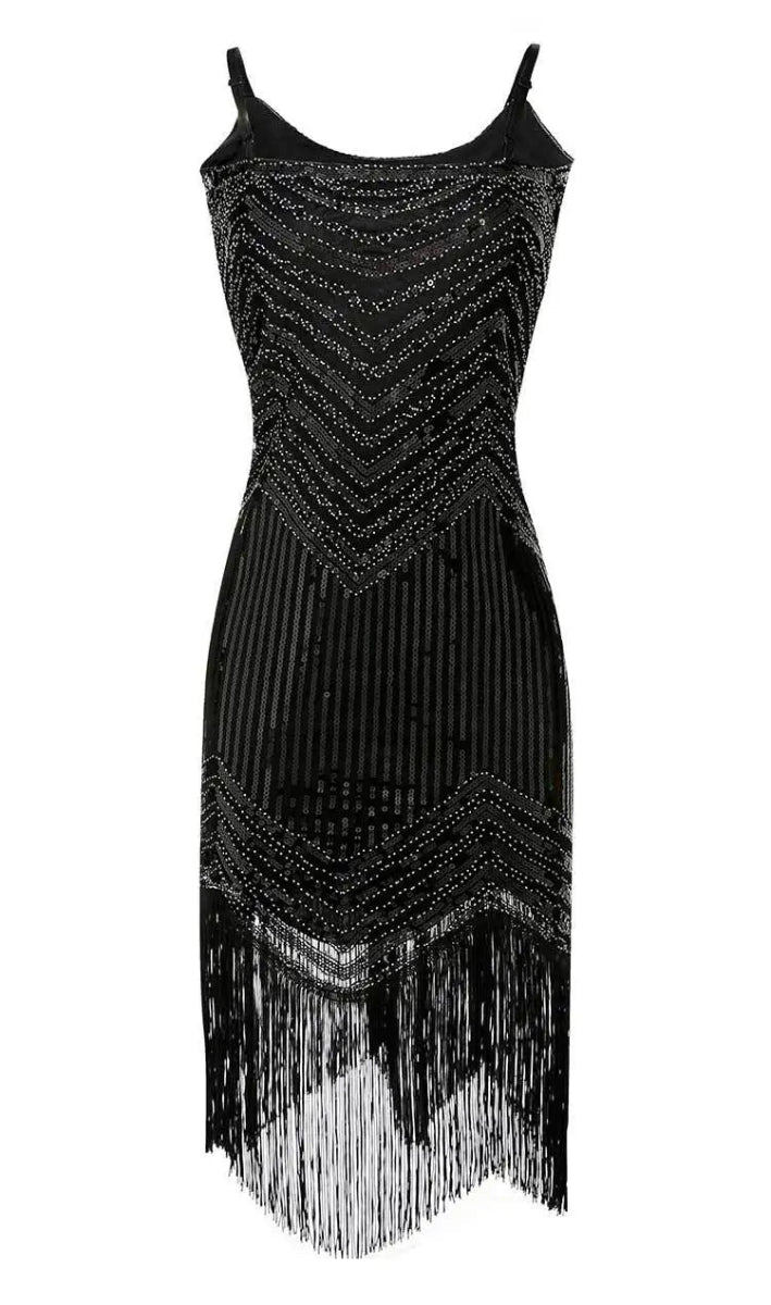 Robe Femme Années 20 Noire - Louise Vintage