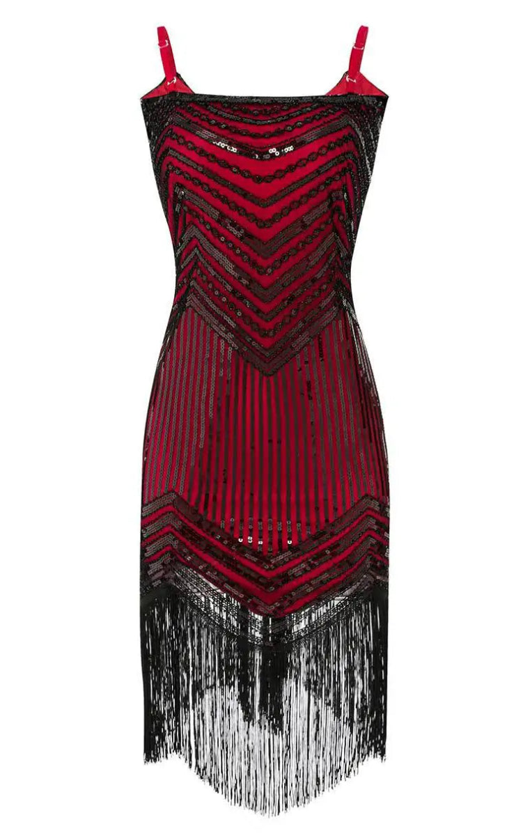 Robe Femme Années 20 Rouge - Louise Vintage
