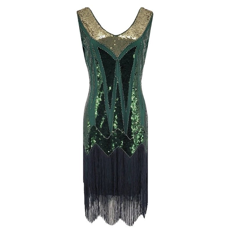 Robe Femme Années 20 Verte - Louise Vintage