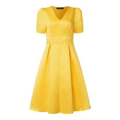 Robe Femme Jaune Années 40 - Louise Vintage
