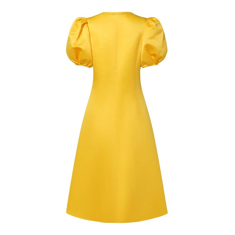 Robe Femme Jaune Années 40 - Louise Vintage