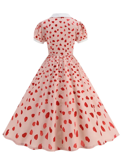 Robe Fifties Rouge Col Claudine - Louise Vintage