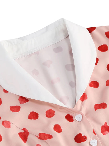 Robe Fifties Rouge Col Claudine - Louise Vintage