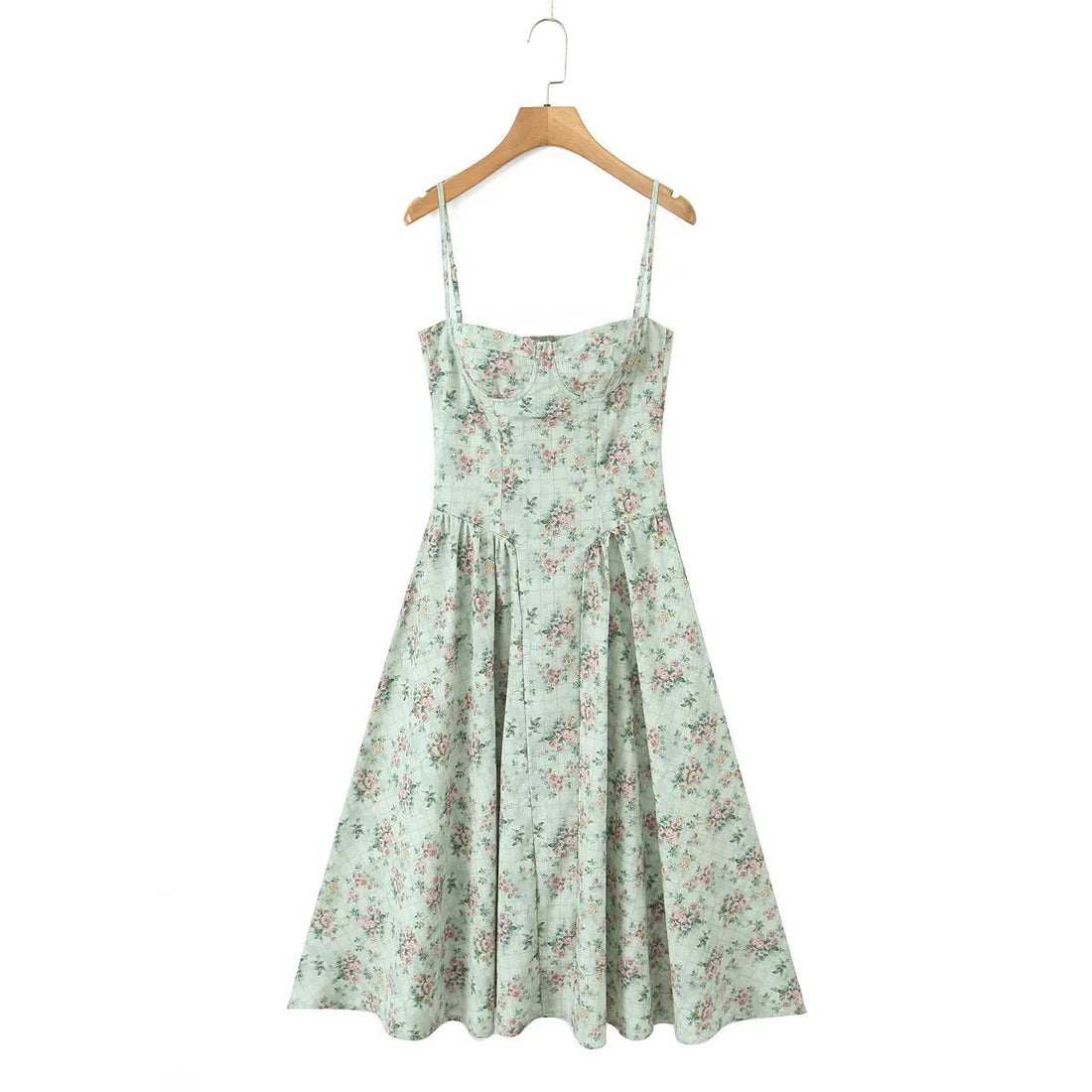 Robe Fleurs Années 40 Menthe - Louise Vintage