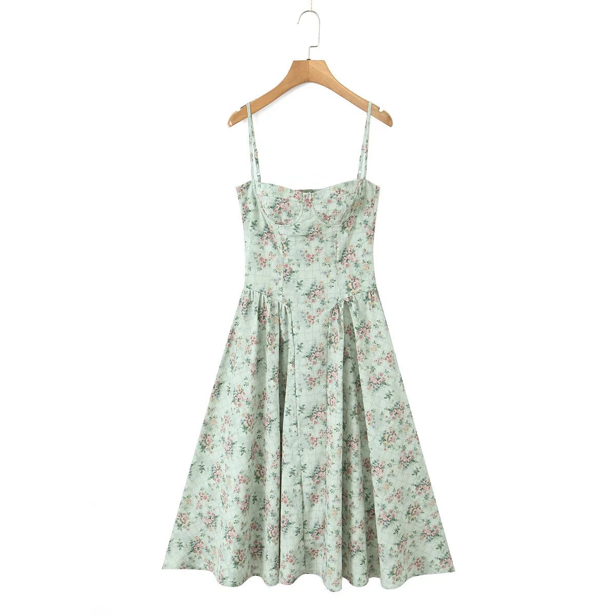 Robe Fleurs Années 40 Menthe - Louise Vintage