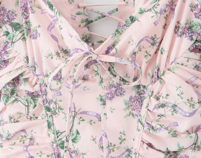 Robe Fleurs Années 40 Rose - Louise Vintage