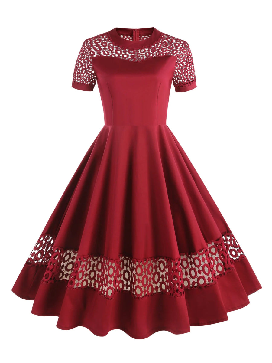 Robe Fourreau Année 50 Bordeaux - Louise Vintage