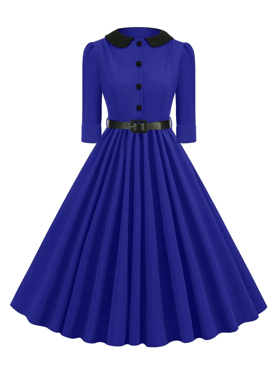 Robe Guinguette Bleu Marine - Louise Vintage