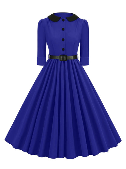 Robe Guinguette Bleu Marine - Louise Vintage