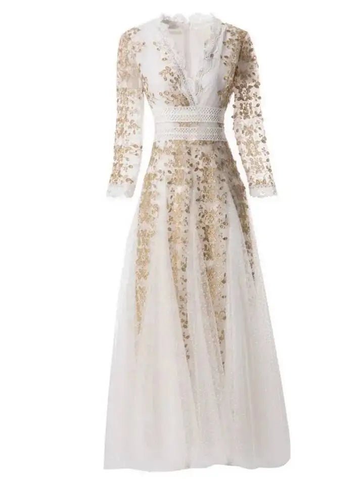 Robe Habillée Année 40 Champagne - Louise Vintage