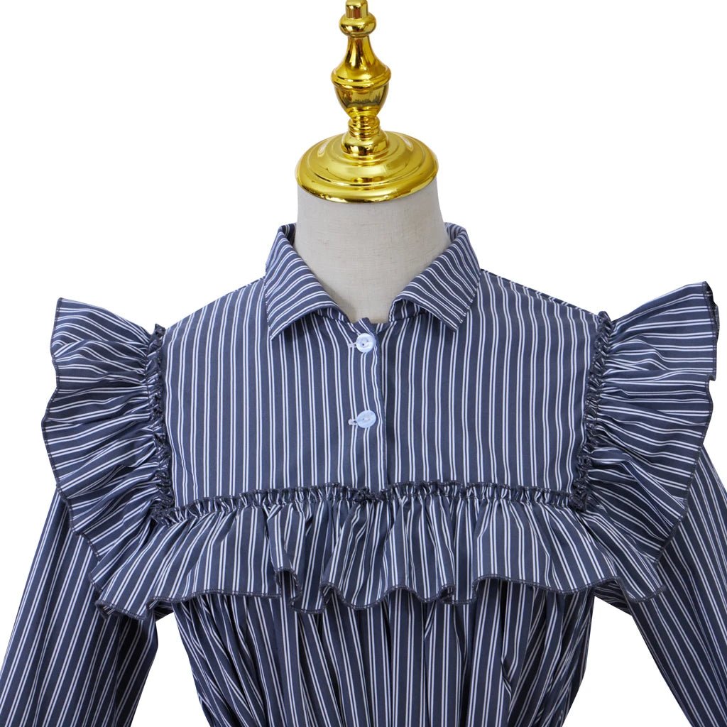 Robe Longue a Volant Vintage Bleue - Louise Vintage