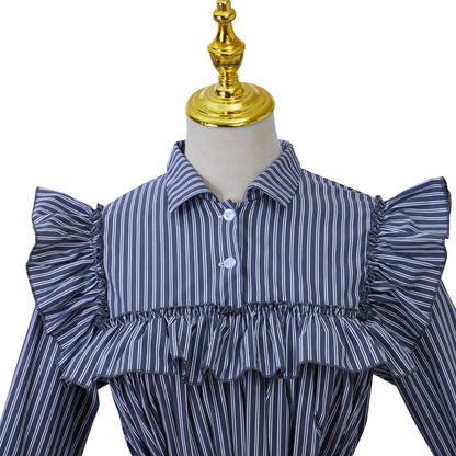 Robe Longue a Volant Vintage Bleue - Louise Vintage