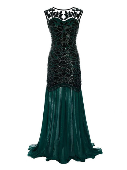 Robe Longue Année 20 Verte - Louise Vintage