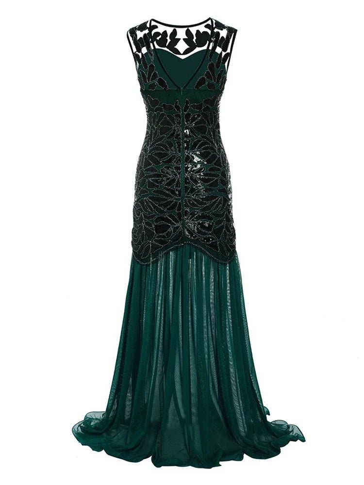 Robe Longue Année 20 Verte - Louise Vintage