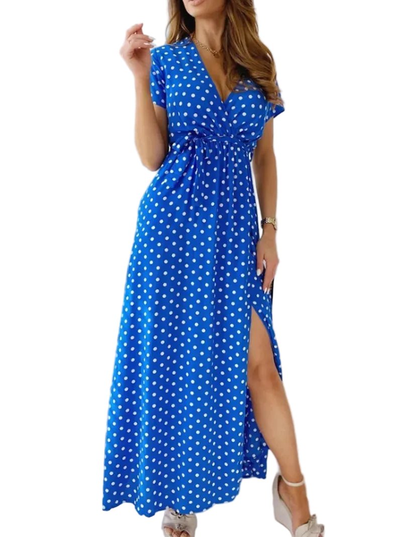 Robe Longue Année 70 Bleu - Louise Vintage