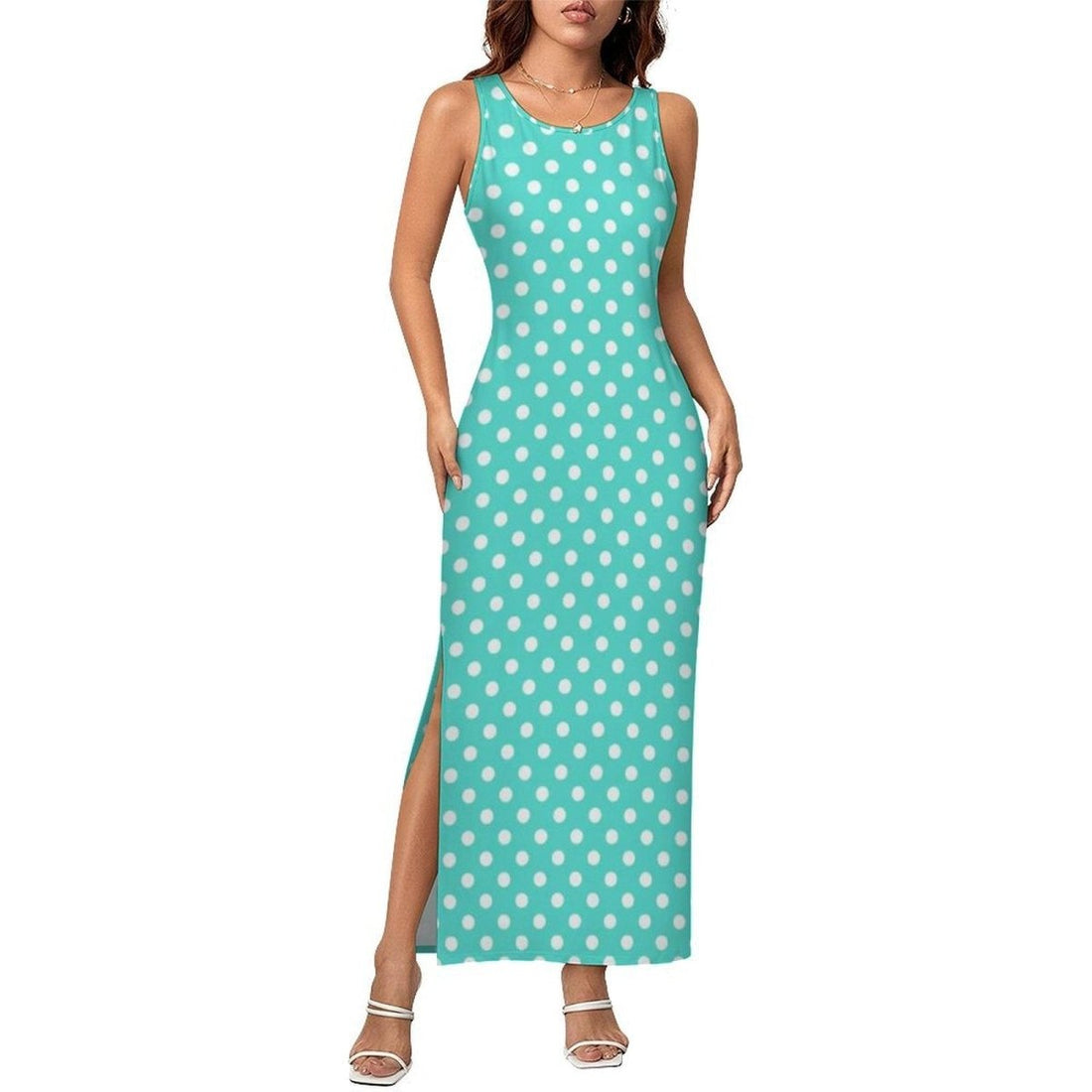 Robe Longue Année 70 Turquoise - Louise Vintage