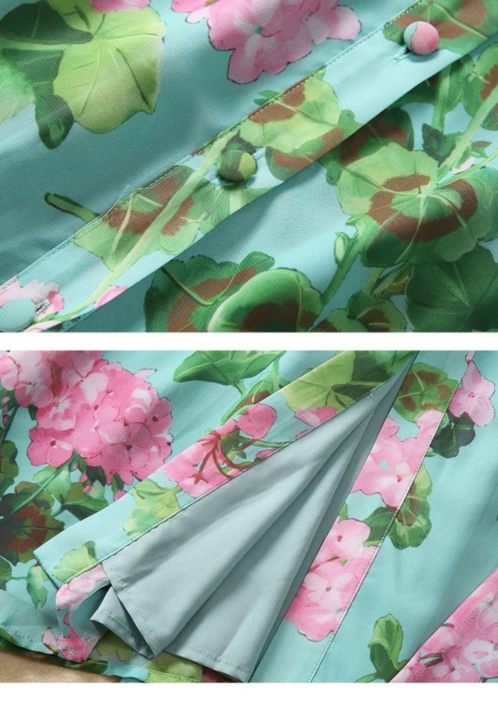 Robe Longue Fleurie Vintage Verte - Louise Vintage
