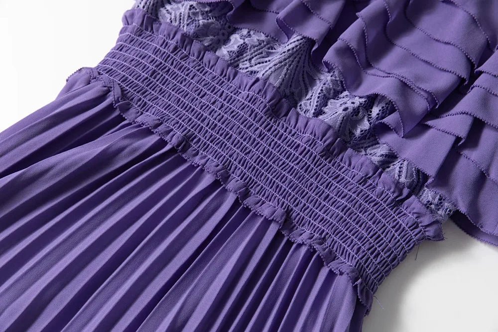 Robe Mi Longue Année 30 40 Violet - Louise Vintage