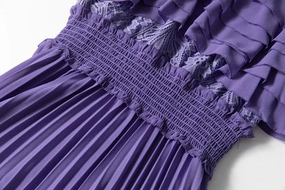 Robe Mi Longue Année 30 40 Violet - Louise Vintage