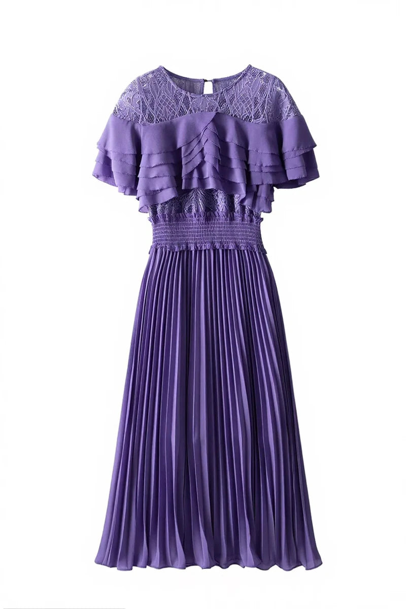 Robe Mi Longue Année 30 40 Violet - Louise Vintage