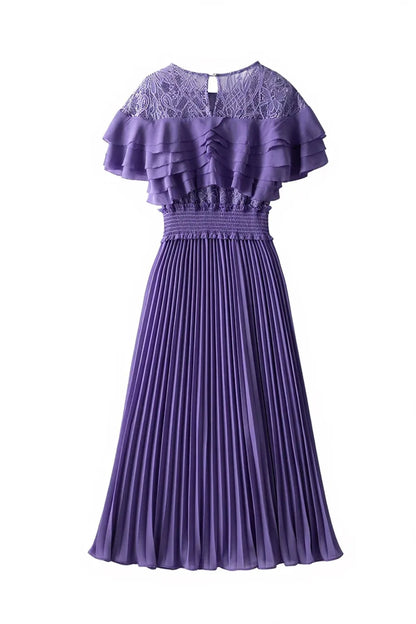 Robe Mi Longue Année 30 40 Violet - Louise Vintage