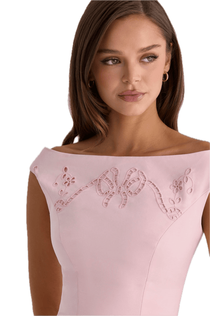 Robe mi Longue Rose Vintage - Louise Vintage