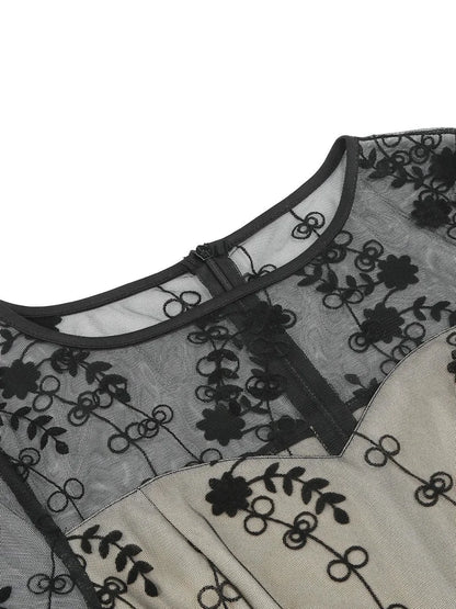 Robe Noire Années 50 Papillons - Louise Vintage