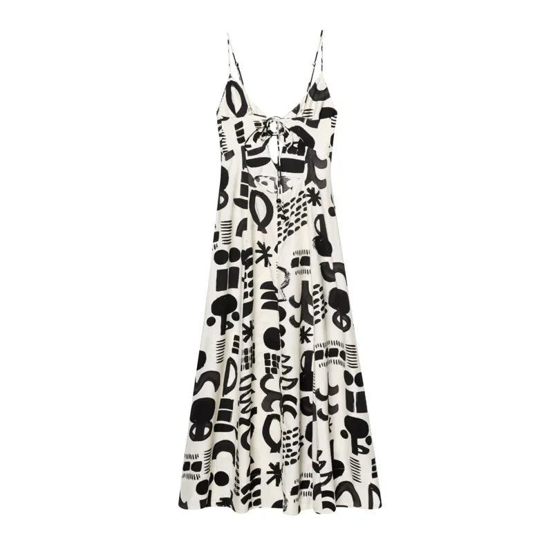 Robe Noire et Blanche Femme Année 70 - Louise Vintage