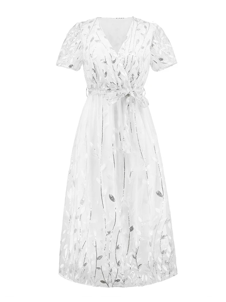 Robe Ouverte Vintage Blanc - Louise Vintage