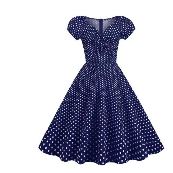 Robe Ouverte Vintage Bleu - Louise Vintage